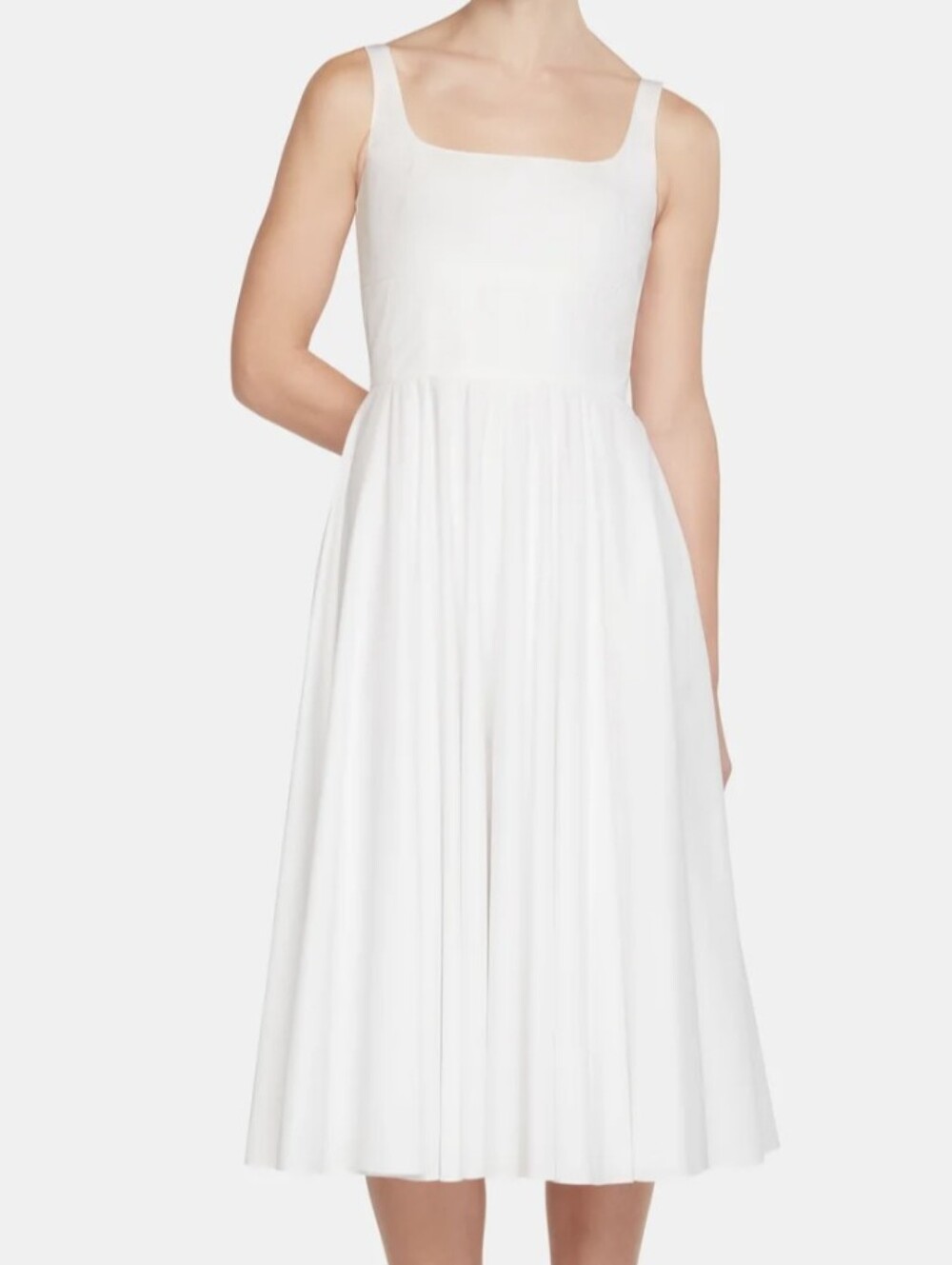 Emilia Wickstead Nikush White Fit Flare Cotton Dress Size 10 NEW NWT $1415